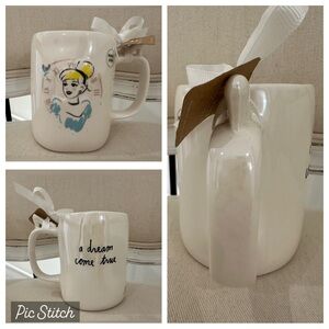 Rae Dunn X Disney Cinderella Ceramic Mug “A dream Come True” Rare. NWT